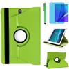 R.SHENGTE Custodia per Samsung Galaxy Tab S3 9.7 pollici 2017 (SM-T820 SM-T825) - Rotazione di 360 gradi Custodia protettiva completa per supporto,Con Penna Stilo, Pellicola Per Schermo (Green)