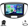 Hikity 4+128G Autoradio Android per Hyundai I10 2007-2013 Wireless Carplay 9''Incell Schermo per Auto Android Auto WiFi Touchscreen Bluetooth5.0 GPS Retrocamera