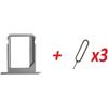 DREAMKY Zoomcases - Slot porta SIM in metallo per Apple iPhone 4 e 4S + 3 estrattori SIM per Apple iPhone 2G, 3G, 3GS, 4, 4S, iPad