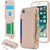 Sailortech per iPhone SE 2020/SE 2022 Custodia per telefono con porta carte di credito per uomo, iPhone 7/8/SE2/SE3 Custodia con slot per carte di credito Portafoglio Zipper per donna-Albicocca