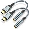 baolongking Adattatore audio digitale AUX da USB-C a jack per cuffie da 3,5 mm, compatibile con iPhone 16/15 Pro/Pro Max, Samsung Galaxy, iPad Pro, Xiaomi e altri dispositivi di tipo C (2 pezzi)