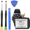 LCLEBM Batteria di ricambio per Samsung Gear S3 Frontier (SM-R760, R770, R765), Gear S3 Classic, EB-BR760ABE GH43-04699A, 430 mAh, con kit di strumenti di riparazione professionali