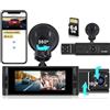 Inefala Wi-Fi Dash Cam Auto con Scheda 64GB, 1080P FHD Dashcam Anteriore e Interna, Mini Telecamera per Auto con Controllo delle APP, G-Sensor, Visione Notturna, Registrazione in Loop