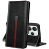 MAMA MOUTH Cover Per Xiaomi Redmi Note 14 4G, Custodia Flip Pelle Portafoglio, Magnetica Libro Slot Schede Cover, Silicone TPU Bumper Wallet con Supporto Antiurto Case Per Redmi Note 14 4G Nero Profondo