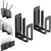 sciuU Supporto da Parete per Laptop - Mensola Metallica Dual‑Layer per 2 Dispositivi ≤ 38 mm - Scaffale da Muro Universale per PC Portatile, Tablet, Tastiera, E‑Reader, TV Box, Router, Modem