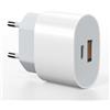AOKUTDA Caricabatterie Rapido USB C 25W, Alimentatore 2 Porte USBC per iPhone 17/16/16 Pro/16 Pro Max/16 Plus/15 14 13 12 11 Pro Max X XS, Samsung S25 S24 S23 S22 Ultra S10 S9 S8 (Bianco 1 Pezzo)