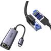 UGREEN Cavo Ethernet Cat 8 Cable LAN RJ45 40Gbps 2000MHz Nylon Alta velocità per Gaming PS5 PS4 Xbox X TV Box Router, 1M