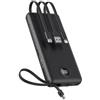 VEEKTOMX Power Bank 20000mAh Powerbank con Cavi Integrati Caricatore Portatile USB C Batteria Esterna con 5 Uscite e 2 Ingressi Compatibile con iPhone Huawei Xiaomi (20000mAh-Nero)