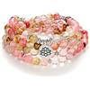 Self-Discovery Mala Charm con semi di loto Mala perline 108 Collana con bracciale Regali fatti a mano significativi Gioielli per lo yoga (Tormalina Rosa Anguria (Pink Watermelon Tourmaline))