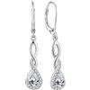 FJ Orecchini Infinito Argento 925 Orecchini Pendenti Goccia Donna Orecchini Aprile Pietra Portafortuna Gioielli Regalo per lei Amiche Moglie Mamma Donna