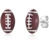 DEKALN Orecchini a perno in argento per ragazze, a forma di calcio, baseball, basket, pallavolo, regalo di Natale, compleanno, laurea, per donne, adolescenti, ragazze e ragazzi, 11*6.5mm, Argento, Nessuna