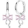 Hapour S925 Sterling Silver CZ Orecchini a cerchio Dangle&Drop per le donne di peso leggero delicato dolce farfalla luna stella goccia orecchini regali per San Valentino, Argento sterling, Zirconia