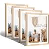 FajerminArt 4 Pezzi Beige Cornice in Legno, a3 Cornice foto, 30 x 40 Portafoto, Ecologiche in MDF Cornici Foto, Con Vetro Acrilico Infrangibile, in Legno, Per Foto, Poster, Puzzle