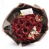 DRAKEWOOD Bouquet Rose Rosse Finte Brillantini con 24 Pezzi Rose Artificiali Bordeaux Farfalle E Corona - Eterna Mazzo di Fiori Glitterati per San Valentino Matrimonio Anniversario Festa Della Mamma