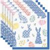 Arquiel Tovaglioli Pasqua Coniglietto Set Di 6, Tovaglioli Di Stoffa 100% Cotone Riutilizzabili Morbido Tovaglioli Da Tavola Perfetto Per Feste,Festival, Ristoranti(45 Cm X 45 Cm)