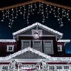 ANSIO® Luci Natale Esterno Cascata 17.4m 500 LED Luci di Natale Luminose Bianco Fredda Luci Natalizie da Esterno/Interno Ideale per Mantello, Balcone Lucine Luminoso | Cavo Trasparente