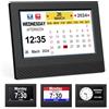 SENXINGYAN Orologio Calendario Digitale Sveglia, 7 LCD Oscuramento Automatico con Ora, Data, Anno Mese Giorno Non-Abbreviazione Orologio Completo per Perdita Di Memoria Anziani Demenza Alzheimer - Nero