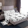 Homemissing Cute Panda Set Lenzuola Kawaii Panda Set Lenzuola 90x190cm per Bambini Ragazzi Ragazze Animale Tema Lenzuolo Panda Bamboo Foglia Federa 3 pezzi