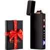 dachance Personalizzato Accendino Elettrico USB Plasma Ricaricabile - Indicatore Batteria, Antivento, Senza Fiamma, Dual Arco per Candele/Grill (Nero)