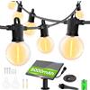 ZOTOYI Luci solari per esterni, 30 m, luci a festone da giardino, IP65, impermeabili, con 40+2 lampadine LED infrangibili, G40, luce bianca calda, per cortile, gazebo, recinzione, tetto delle feste