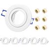 KYOTECH cornice faretto incasso GU10 Faretti impermeabili IP44 cornice per bagno, Per GU10 alogeno e MR16, Faretti led da incasso per cartongesso incl. portalampada, set da 6