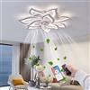 RRBEST LED Lampadario Ventilatore da Soffitto,Moderno Dimmable Ventilatori, Ventilatore da Soffitto con Luce e Telecomando,per Illuminazione Interna del Soggiorno Della Camera da Letto