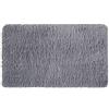 PANA® Tappeto da bagno in microfibra a pelo lungo (50x80 cm) - Morbido, soffice, antiscivolo e lavabile - Per bagno, doccia o discesa vasca - Colore: Grigio