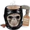 MIJOMA Fantasy Tazza con manico da 400 ml - Sensenmann per caffè o tè - Gres con forma plastica e manico di falce - Idea regalo, da collezione e decorazione di Halloween