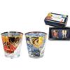 CARMANI - Set di 2 bicchieri rotondi decorati con Café Terrace at Night e The Starry Night V.Gogh