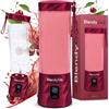 BlendyGo Frullatore portatile mini frullatore elettrico BlendyGo 3 usb ricaricabile tritatutto elettrico frullo piccolo blender smoothie maker trita ghiaccio e frutta congelata (Cherry Metallic)