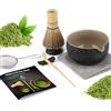Admygo Set 7 Pezzi Matcha, Frusta Matcha, Set da tè Macha con Cucchiaio, Porta Frusta, Matcha Whisk, Paletta, Colino, Accessori Matcha Cerimonia del tè Tradizionale Giapponese Miglior Regalo, Nero maculato