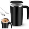 Piashow Tazza da caffè elettrica automatica con miscelazione automatica - 380 ml, con manico, tazza termica con display della temperatura, in acciaio inossidabile 304, miscelatore magnetico per caffè