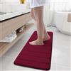 Homaxy Tappetino da bagno in memory foam, assorbente, antiscivolo, lavabile, 40 x 120 cm, colore: rosso vino