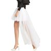 YJZQ Gonna alla Caviglia in Velo Sottoveste Tutu Irregolare con Fodera 40 cm - Abito da sposa 105 cm - 2 strati per quotidiano sera Cospaly Gotique, bianco, Taglia unica