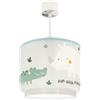 Dalber Lampada a sospensione per bambini Rhino & Croco, Rinoceronte e coccodrillo, animali, 60622M, E27, lampade per bambini, camera da bambina.