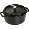 STAUB Cocotte, casseruola in ghisa, adatta a tutti i piani cottura incl. induzione, rotonda, 28 cm, 6,7 L, Made in France, nero