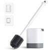 Alyvisun Set Scopino WC Silicone con Supporto, Scopino Bagno WC per Pulizia Profonda per il Bagno, Scopettone WC Bianca con Base Asciugatura Rapida e Pinzette per Mantenere Pulito il Bagno