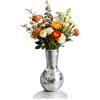 Relaxdays Vaso Disco in Vetro specchiato, Mosaico Rotondo, Decorazione da Tavolo, HxD: 28x14 cm, Argento
