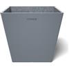 POTS&MORE Prismo 20 VP022001 - Vaso per piante da interni, ø 20 cm, forma quadrata, colore grigio, altezza 18 cm, in plastica, per piante da appartamento