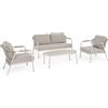 BIZZOTTO OUTDOOR MIRAVET SALOTTO CON CUSCINI KHAKI SET 4 PZ WALL 0666135