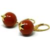 DodiGioielli.it DodiGioielli Orecchini Donna Handmade - Corallo Rosso Sardegna 14mm e Fiorellino Dorato - Monachella in Argento 925 Dorato - Anallergici - Made in Italy