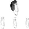 MKGMYGZ Male Silicone Chastity Cage Clip Sissy Small Chastity Devices BDSM Sex Flat Cock Cage for Sexual Adult (Black Transparent)