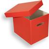 Weboxes Bauletto con Maniglie 39 x 28,5 x 33cm (LxPxH) Confezione da 10 pezzi - colore rosso