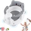 Hoyiyobi Seggiolino da bagno regolabile e antiscivolo per bambini dai 6 ai 15 mesi, supporta fino a 12 kg, 2 giocattoli, ventose, design ergonomico per un bagno confortevole