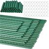 OAOGOD 50 pezzi di paletti per piante da giardino verde, tubi in acciaio rivestiti in plastica da 11 mm x 40 cm con 36 connettori e 50 clip trasparenti, pali da giardino robusti per sostenere verdure, fiori