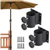efuturetime 2 x Supporti per Ombrellone da Balcone per Palo da 33 mm - 50 mm di Diametro, Portaombrellone per Ringhiera da Balcone con 8 Viti per Terrazza, Giardino, Bar