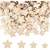 CUVZORA 200 stelle in legno miste, mini stelle in legno a stelle, 10/12/15/20 mm, decorazioni a forma di stella in legno, per fai da te, decorazioni natalizie, decorazione da tavolo