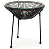 KONTE.DESIGN Tavolino PARKER Corda Nera Diametro 50 cm Altezza 50 cm