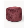 Westwing Collection Pouf alto in teddy bouclé Wolke - Rosso