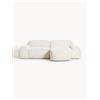 Westwing Collection Divano angolare componibile 3 posti in teddy bouclé Wolke - Bianco